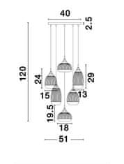 Nova Luce NOVA LUCE závesné svietidlo MOND saténový zlatý kov číre sklo E14 6x5W230V IP20 bez žiarovky 9731215