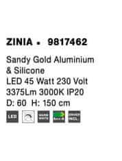 Nova Luce NOVA LUCE závesné svietidlo ZINIA zlatý hliník a silikón LED 45W 230V 3000K IP20 9817462