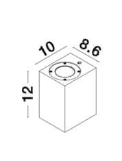 Nova Luce NOVA LUCE vonkajšie nástenné svietidlo FUENTO sivý betón sklenený difúzor GU10 1x7W IP65 100-240V bez žiarovky svetlo dole 9790542