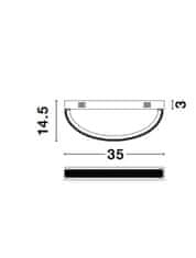 Nova Luce NOVA LUCE nástenné svietidlo GRANIA matný zlatý hliník a akryl LED 6.5W 230V 3000K IP20 9818512