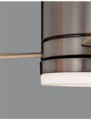 Nova Luce NOVA LUCE stropný ventilátor so svetlom SATIN brúsený nikel oceľ a sklo drevené listy 5 rýchlostí 35W LED 18W 3000K 9953016