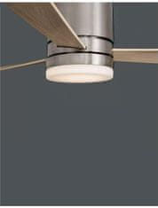 Nova Luce NOVA LUCE stropný ventilátor so svetlom SATIN brúsený nikel oceľ a sklo drevené listy 5 rýchlostí 35W LED 18W 3000K 9953016