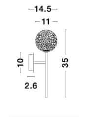 Nova Luce NOVA LUCE nástenné svietidlo MIRANO číre štruktúrované sklo a mosadz zlatá G9 1x5W 230V IP20 bez žiarovky 9960271