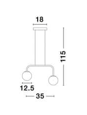 Nova Luce NOVA LUCE závesné svietidlo JOLINE čierny kov a hliník biele opálové sklo LED 16W 240V 3200K IP20 9919602