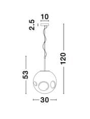 Nova Luce NOVA LUCE závesné svietidlo MAYAN chrómovaný kov šampaň sklo E27 1x12W 230V IP20 bez žiarovky 9988104