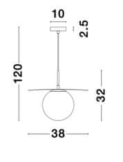 Nova Luce NOVA LUCE závesné svietidlo OBBIT opálové sklo zlatý kov E27 1x12W 230V IP20 bez žiarovky 9988381