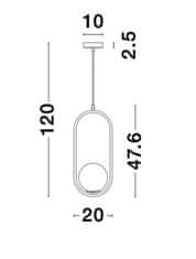 Nova Luce NOVA LUCE závesné svietidlo OBITAR opálové sklo mosadzný zlatý kov G9 1x5W 230V IP20 bez žiarovky 9988170