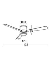 Nova Luce NOVA LUCE stropný ventilátor so svetlom SILKY matná biela oceľ a sklo biele drevené listy 5 rýchlostí 35W LED 18W 3000K 9953015