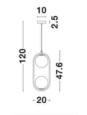 Nova Luce NOVA LUCE závesné svietidlo OBITAR opálové sklo mosadzný zlatý kov G9 2x5W 230V IP20 bez žiarovky 9988171