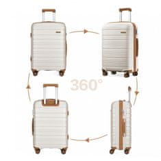 KONO Béžová sada 3 prémiových kufrov "Lines" s TSA zámkom - veľ. M, L, XL
