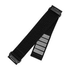 FIXED Nylonový řemínek Nylon Sporty Strap pro Garmin QuickFit 22mm, černý (FIXNST2-QF22MM-BK)