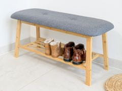 Výpredaj obliečok Sivá lavica s bambusovou konštrukciou MOODE