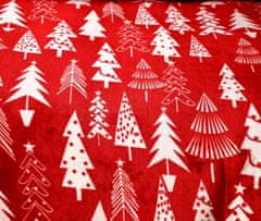 Výpredaj obliečok Obliečky mikroplyš CHRISTMAS TREES červené Rozmer obliečky: 70 x 90 cm | 140 x 200 cm