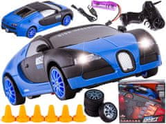 shumee Drift Car, Auto RC Drift 1:24 2,4 GHz 4WD ČIERNA A MODRÁ BUGATTI