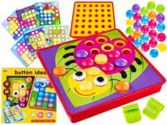 shumee Vzdelávacie tlačidlové puzzle, puzzle, mozaika, dosky + farebné bloky tlačidiel