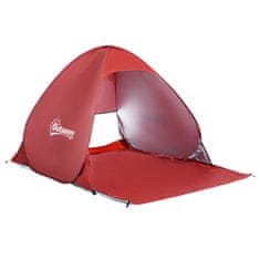 OUTSUNNY Beach Shelter Rýchla Montáž Plážový Stan Pop Up Tent, Automatic, Polyester, Red, 200X150X119Cm 