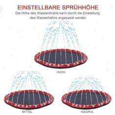 PAWHUT Bazén Pre Psov, Vodná Podložka Priemer 150 Cm Psí Bazénik S Rozprašovačom Na Hranie Vody, Protišmyková, Na Záhradu, Kemping, Červená 