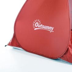 OUTSUNNY Beach Shelter Rýchla Montáž Plážový Stan Pop Up Tent, Automatic, Polyester, Red, 200X150X119Cm 