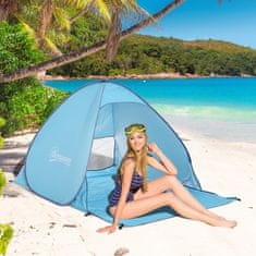 OUTSUNNY Beach Shelter Rýchla Montáž Plážový Stan Pop Up Tent, Automatic, Polyester, Blue, 200X150X119Cm 