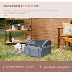 PAWHUT Dog Crate Car Transport Box Taška Oxford Grey 41X34X30Cm 