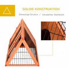 PAWHUT Búdka Pre Malé Zvieratká Búdka Pre Morčatá 118 X 50 X 45 Cm Trojuholníkový S Vonkajším Výbehom Oranžová 