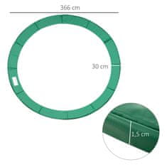 HOMCOM Súprava Príslušenstva K Trampolíne Edge Cover, Safety Network, For 8Ft-15Ft, Ø 366Cm, Green 