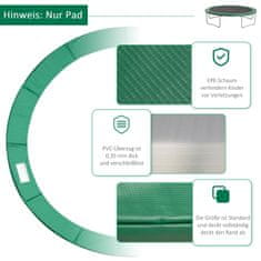 HOMCOM Súprava Príslušenstva K Trampolíne Edge Cover, Safety Network, For 8Ft-15Ft, Ø 366Cm, Green 