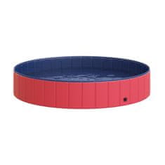 PAWHUT Dog Pool Xxl Detské Bazénik Bazén Plast + Drevo Modrá Ø160Xv30Cm Summer Joy 