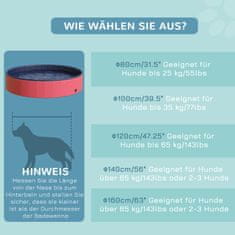 PAWHUT Dog Pool Xxl Detské Bazénik Bazén Plast + Drevo Modrá Ø160Xv30Cm Summer Joy 