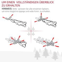 HOMCOM Vianočný Stromček 1,2 M Umelá Jedľa 130 Konárov Kovová Podnož Pvc Viacfarebné Svetelné Efekty Ø66 X 120V Cm 