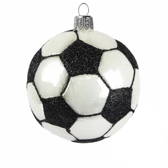 Decor By Glassor Sklenená dekorácia futbalová lopta