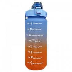 Foxter  2545 Fľaša na vodu s denným pitným režimom 2000 ml modrooranžová
