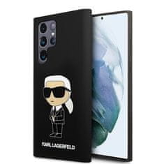 Karl Lagerfeld Kryt na mobil Lagerfeld Liquid Silicone Ikonik NFT na Samsung Galaxy S24 Ultra - černý