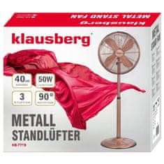 KLAUSBERG Stojaci podlahový ventilátor 40 cm 50 W Kovový Klausberg Kb-7719 Rosegold