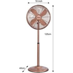 KLAUSBERG Stojaci podlahový ventilátor 40 cm 50 W Kovový Klausberg Kb-7719 Rosegold