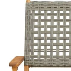 Petromila vidaXL Skladacie záhradné stoličky 4 ks sivé polyratan a masívne drevo