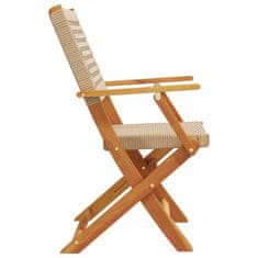 Petromila vidaXL Záhradné stoličky 2 ks béžové masívne akáciové drevo polyratan