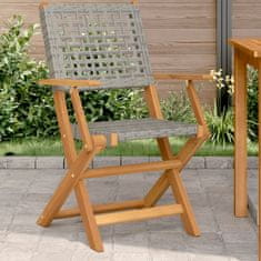 Petromila vidaXL Záhradné stoličky 2 ks sivé masívne akáciové drevo a polyratan