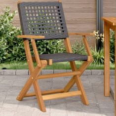 Petromila vidaXL Záhradné stoličky 2 ks čierne masívne akáciové drevo polyratan