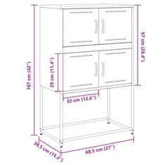 Petromila vidaXL Komoda olivovozelená 68,5x38,5x107 cm oceľ