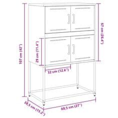 Petromila vidaXL Komoda antracitová 68,5x38,5x107 cm oceľ