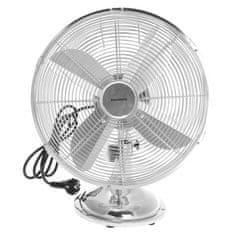 KLAUSBERG Stolný ventilátor Tichý výkonný 3 režimy Chróm 30 cm 40 W