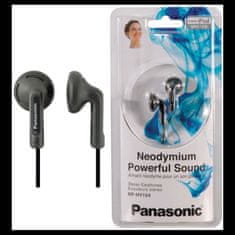 PANASONIC RP-HV104E-K, drôtové slúchadlá, do uší, 3,5mm jack, kábel 1,2m, čierna