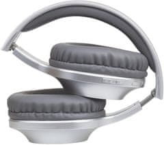 PANASONIC RB-HX220BDES, bezdrôtové slúchadlá, cez hlavu, Bluetooth, Mikrofón, XBS, 23 hodín výdrž, strieborná