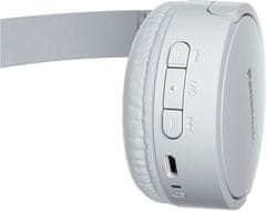 PANASONIC RB-HF420BE-W, bezdrôtové slúchadlá, cez hlavu, Bluetooth, Mikrofón, XBS, 50 hodín výdrž, biela