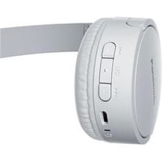 PANASONIC RB-HF420BE-W, bezdrôtové slúchadlá, cez hlavu, Bluetooth, Mikrofón, XBS, 50 hodín výdrž, biela