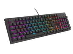 Genesis tichá herná klávesnica THOR 303/RGB/Outemu Peach Silent/Drôtová USB/CZ-SK layout/Čierna