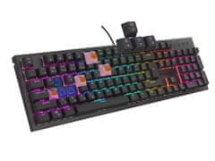 Genesis tichá herná klávesnica THOR 303/RGB/Outemu Peach Silent/Drôtová USB/CZ-SK layout/Čierna