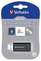 VERBATIM Store &#39;n&#39; Go PinStripe 8GB USB 2.0 čierna