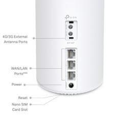 TP-LINK Modem Deco X50-4G (1-pack) LTE6 s WiFi routerom, AX3000, 3x GLAN, 1x slot SIM / 574/2402Mbps